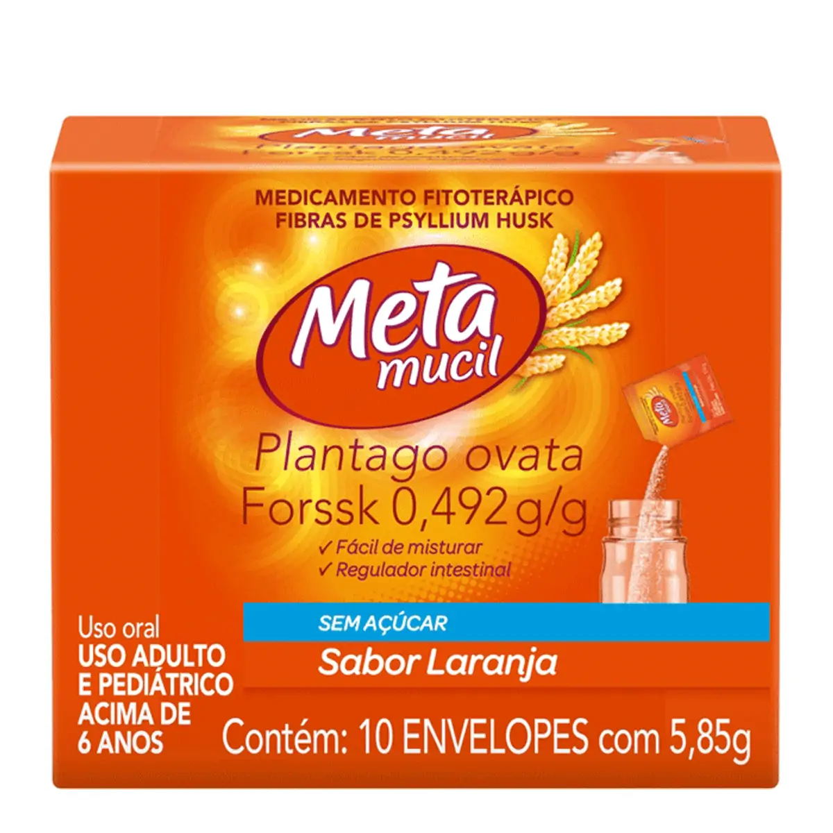 Regulador Intestinal Laranja Metamucil 10 Unidades De 5,85g