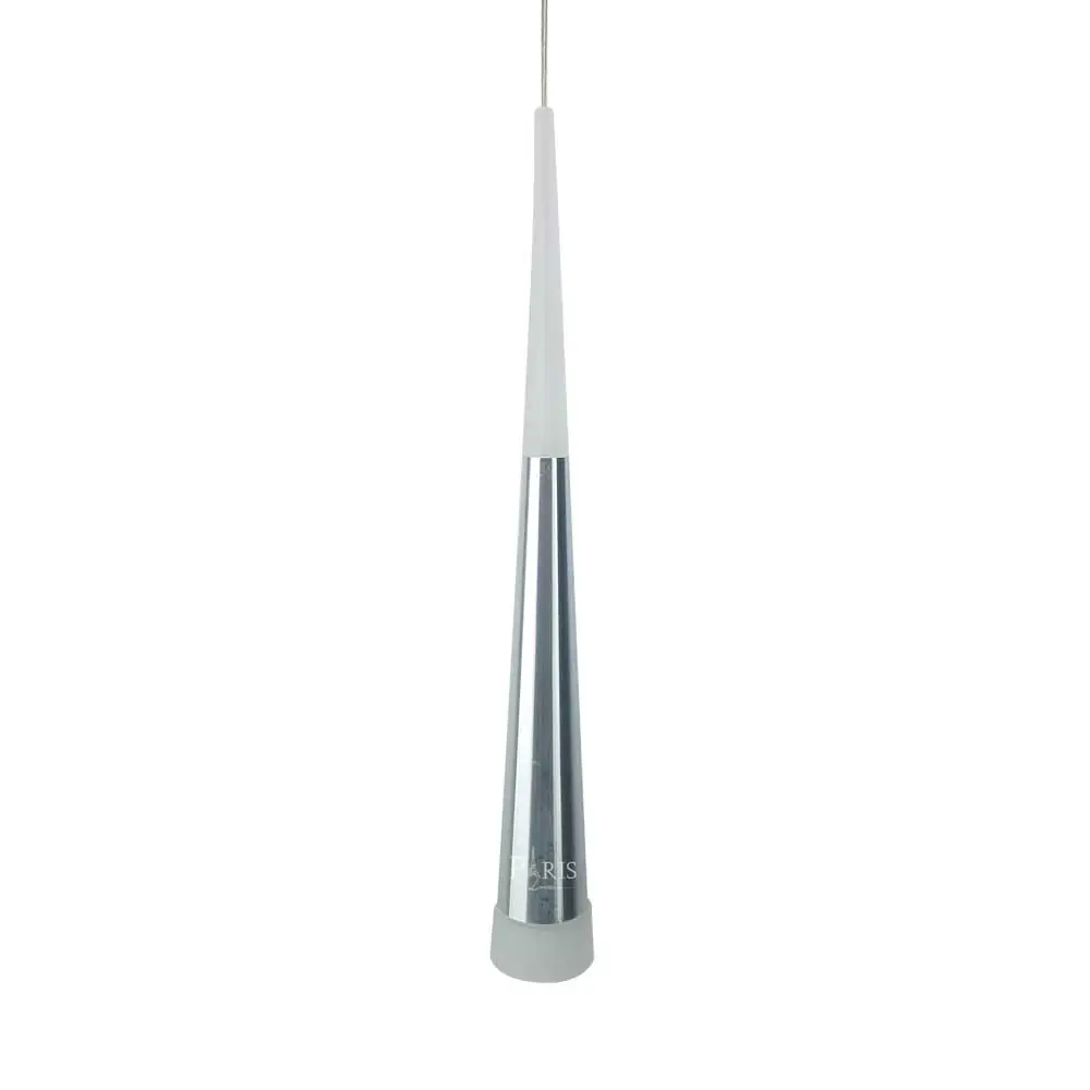 Pendente Moderno Cone Cromado 45cm Led 3w 3000k Bivolt