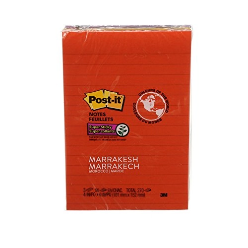 Bloco De Notas Adesivas Diversão Post It 10,1cm X 15,2cm 3 Unidades 270 Folhas