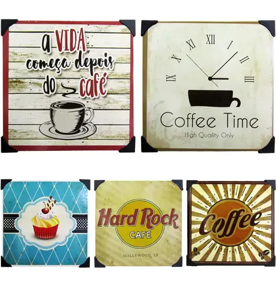 Quadro Metal 20x20 Coffe Ref 1161