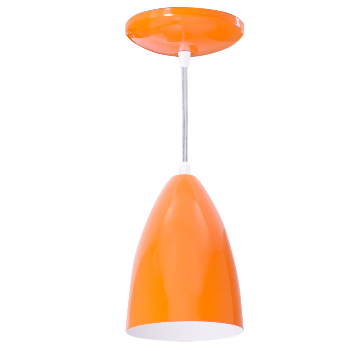 Pendente Bala Oval em Alumínio para lâmpada E-27 - Laranja st963