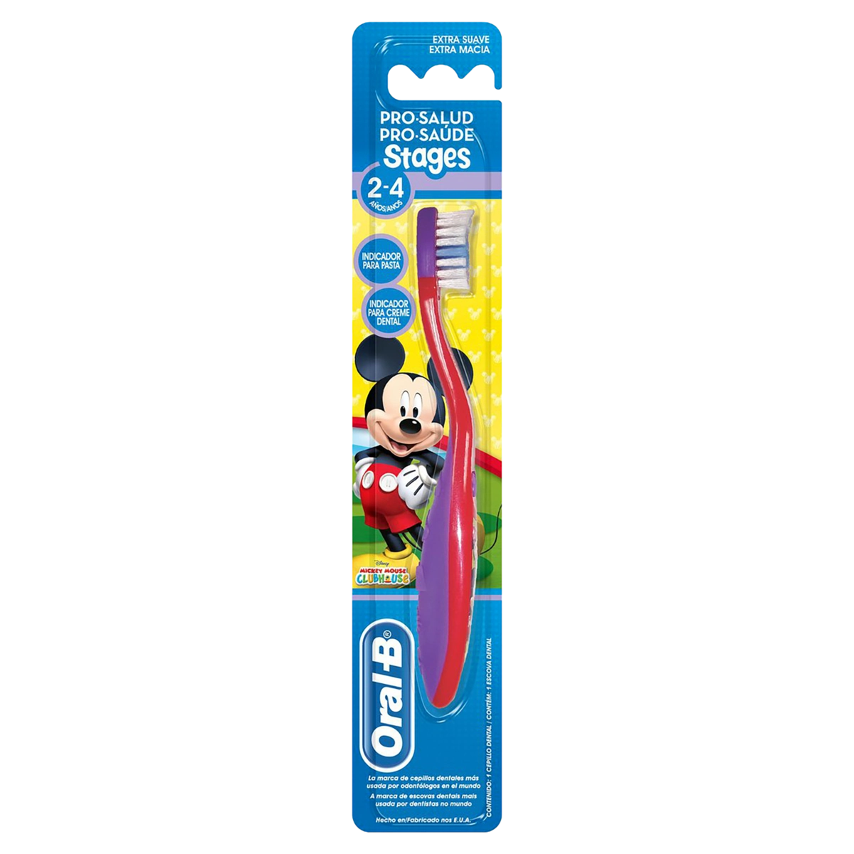 Escova Dental Infantil Extramacia Mickey Mouse Clubhouse Oral B Pro Saúde Stages