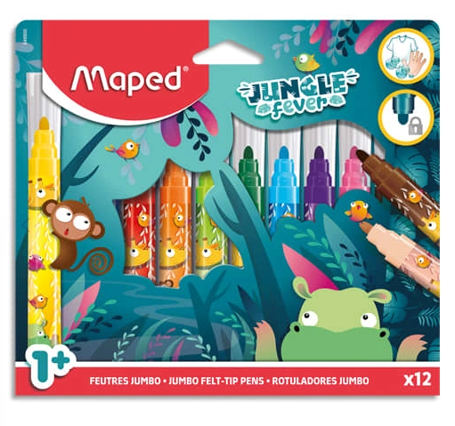 Caneta Hidrografica Jungle Fever Jumbo 12 Cores 846900 Maped
