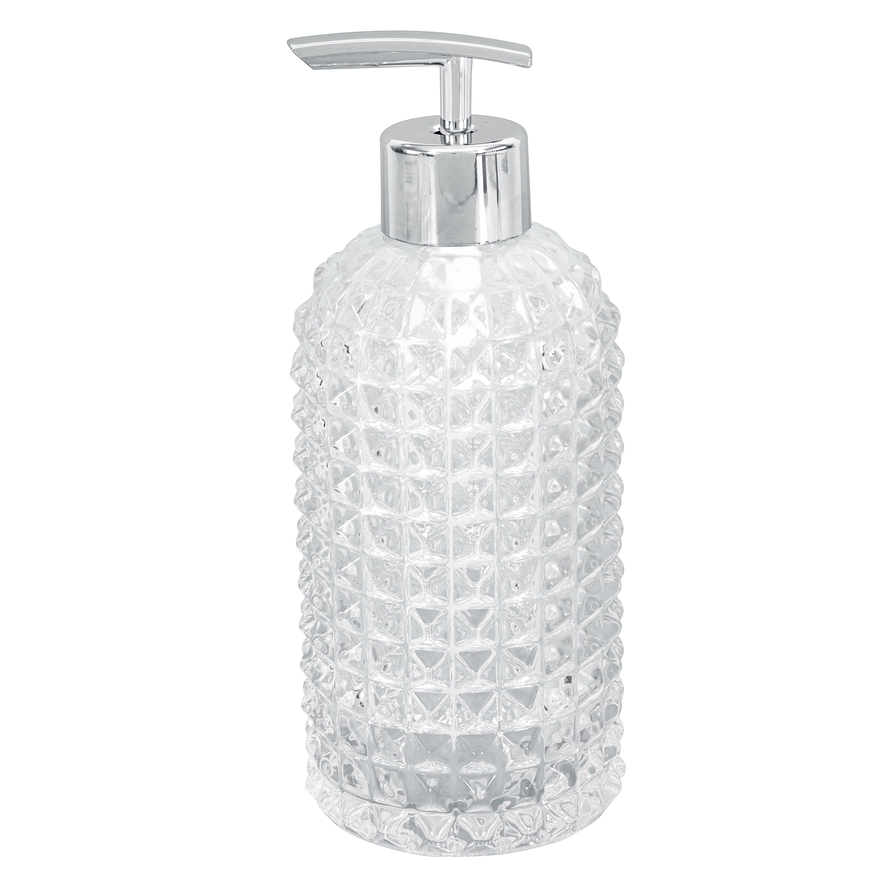 Porta Sabonete Líquido de Bancada para Banheiro 300ml Vidro Transparente Crystal Sensea