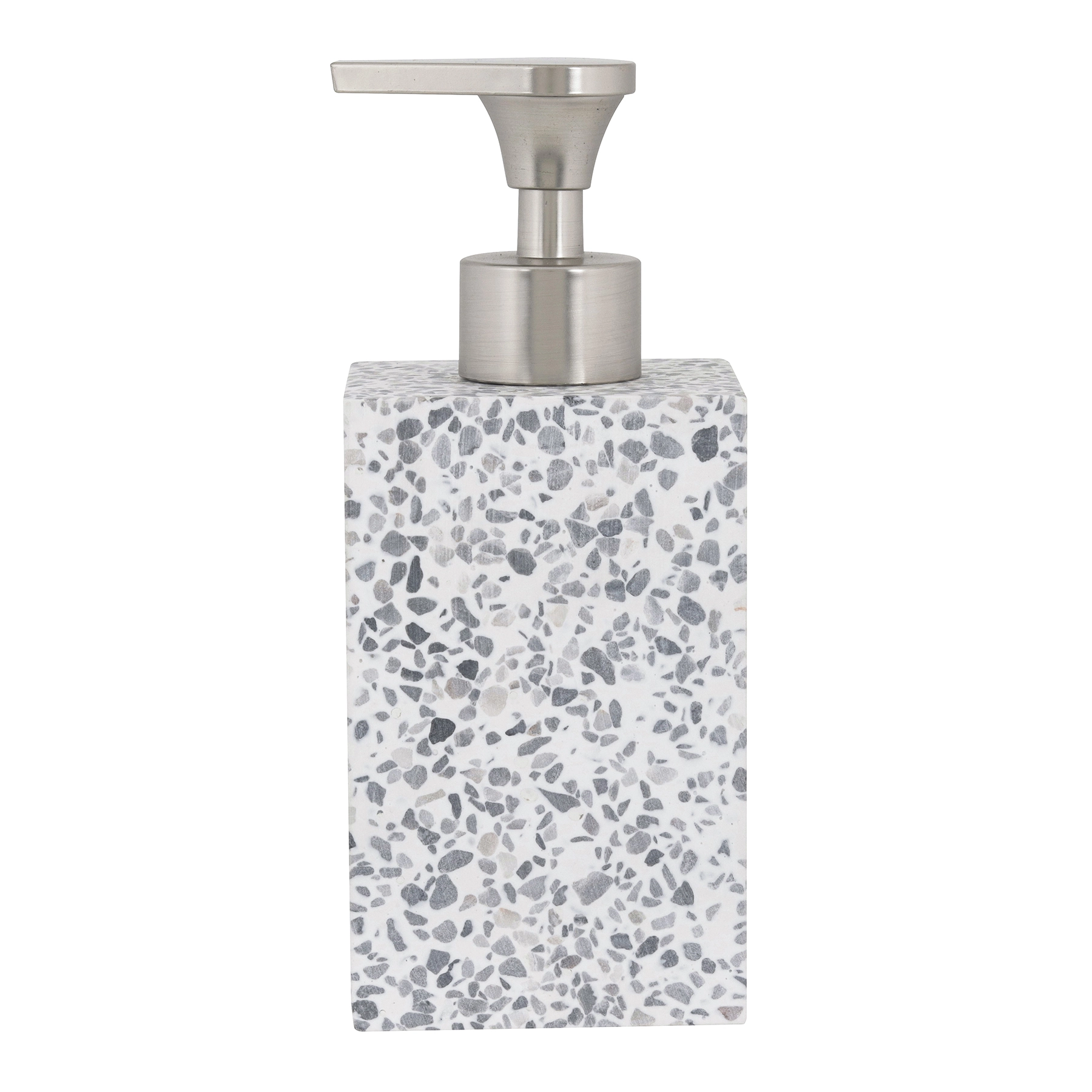 Porta Sabonete Líquido de Bancada para Banheiro 310ml Pedra Branco Terrazo Sensea