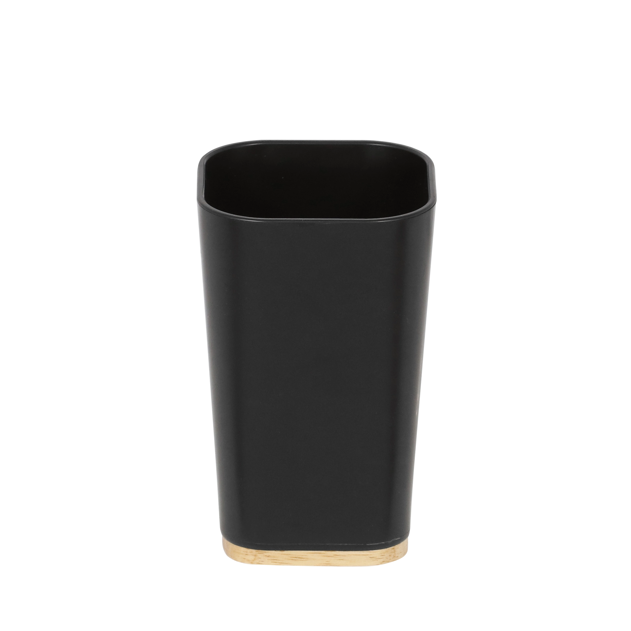 Porta Objeto de Banheiro Plástico Quadrado Preto Scandi Sensea