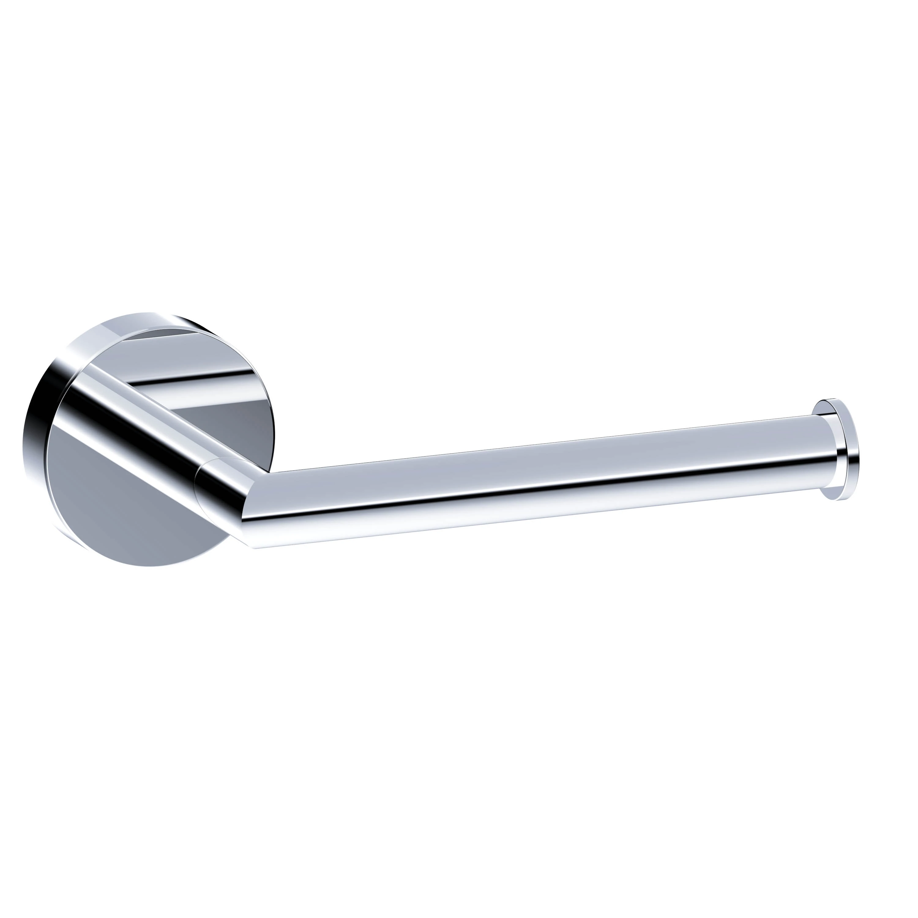 Porta Papel Higiênico Metal Parafuso ou Adesivo Simples Prata Style Sensea