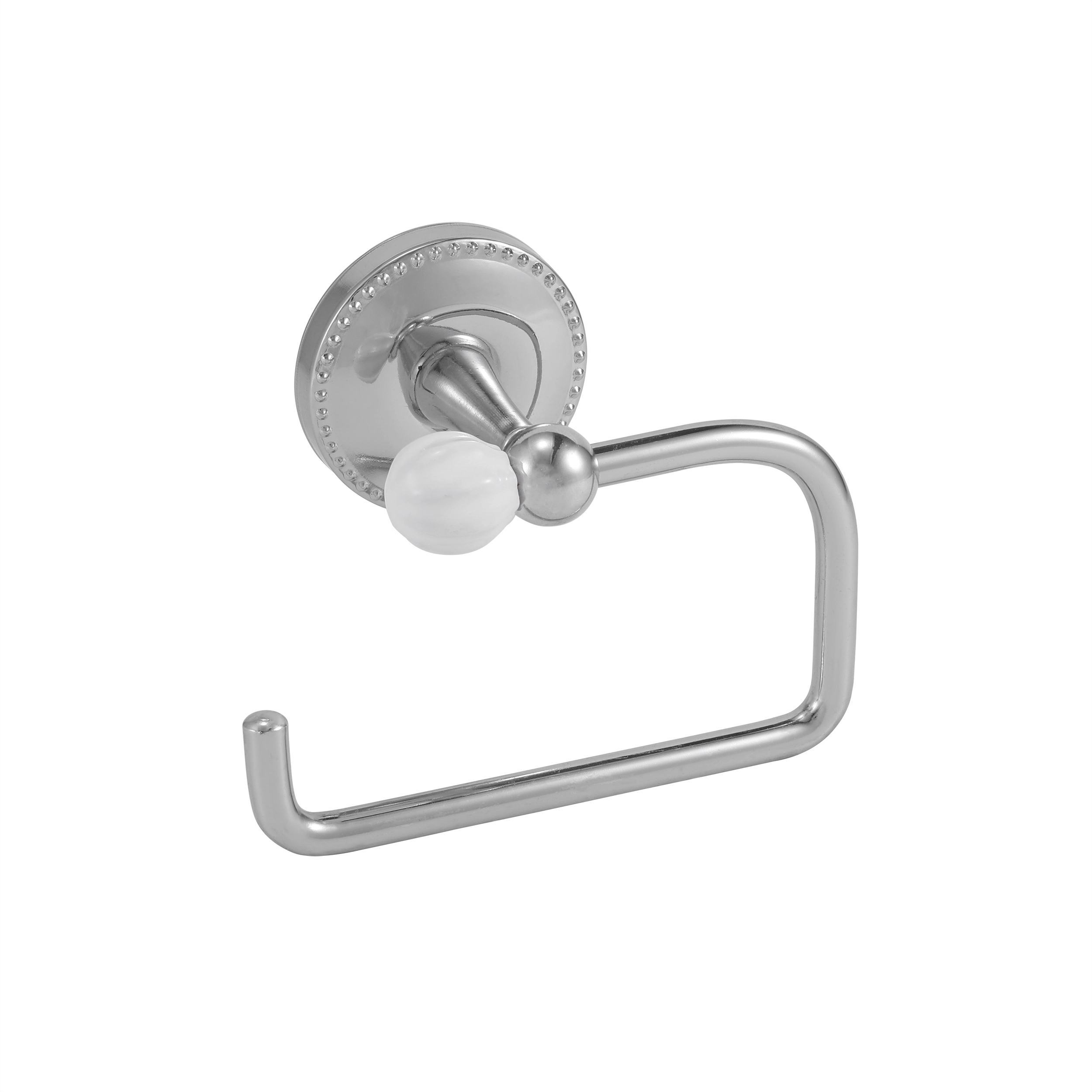Porta Papel Higiênico Metal|Cerâmica Parafuso ou Adesivo Simples Prata Emilie Sensea