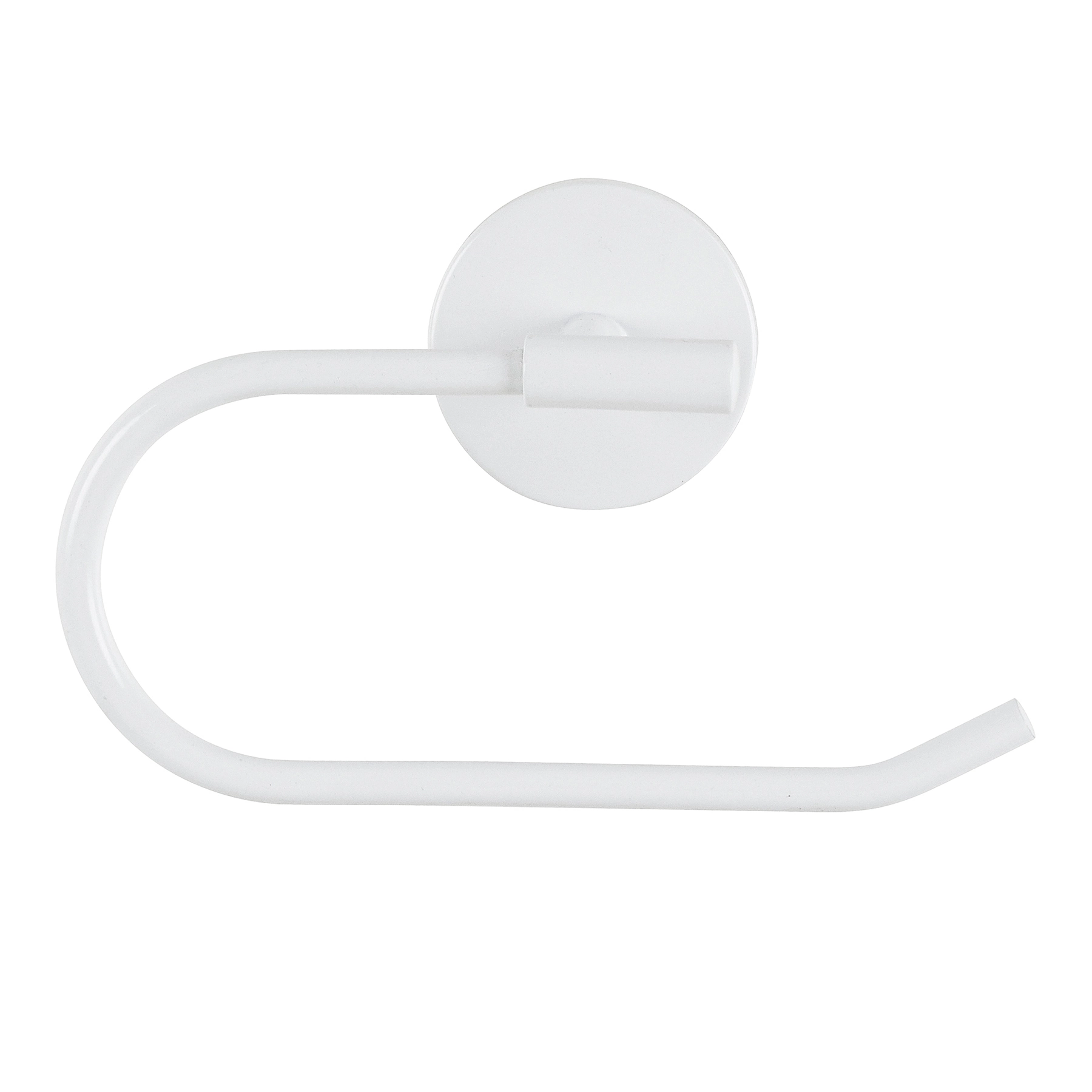 Porta Papel Higiênico Metal Parafuso ou Adesivo Simples Branco Suite Sensea
