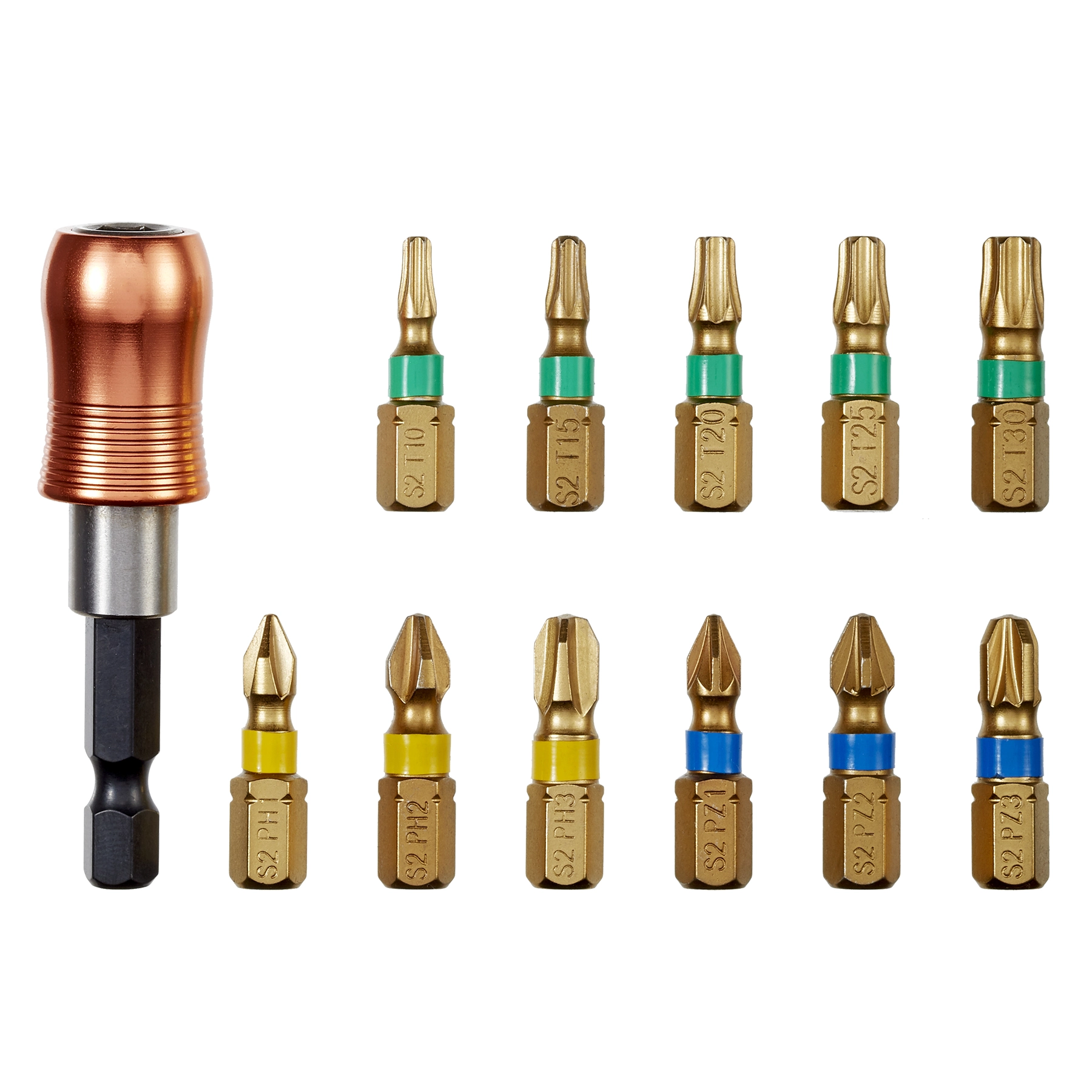 Jogo de Bits de Torção 25mm com Extensão 12 peças Dexter Pro