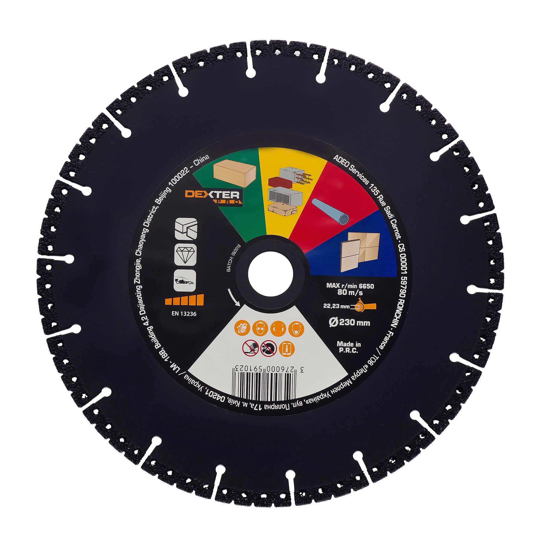 Disco de Corte Diamantado Segmentado 230x22,23mm Dexter Pro