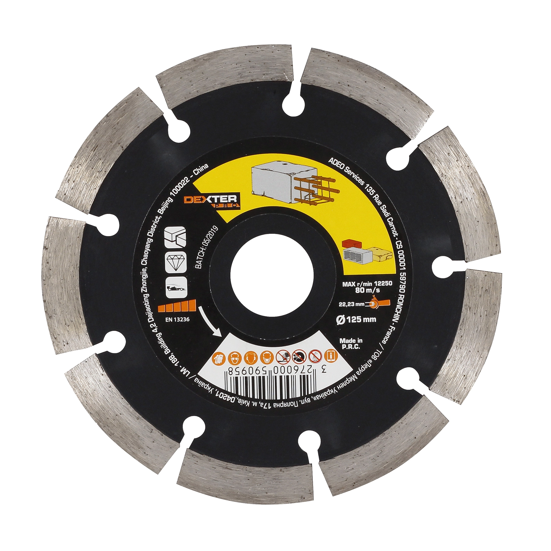 Disco de Corte Diamantado Segmentado 125x22,23mm Dexter Pro