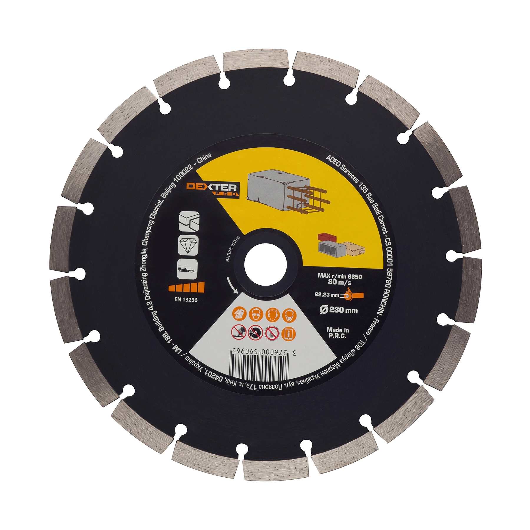 Disco de Corte Diamantado para Concreto 9" 230mm 1 unidade Dexter Pro