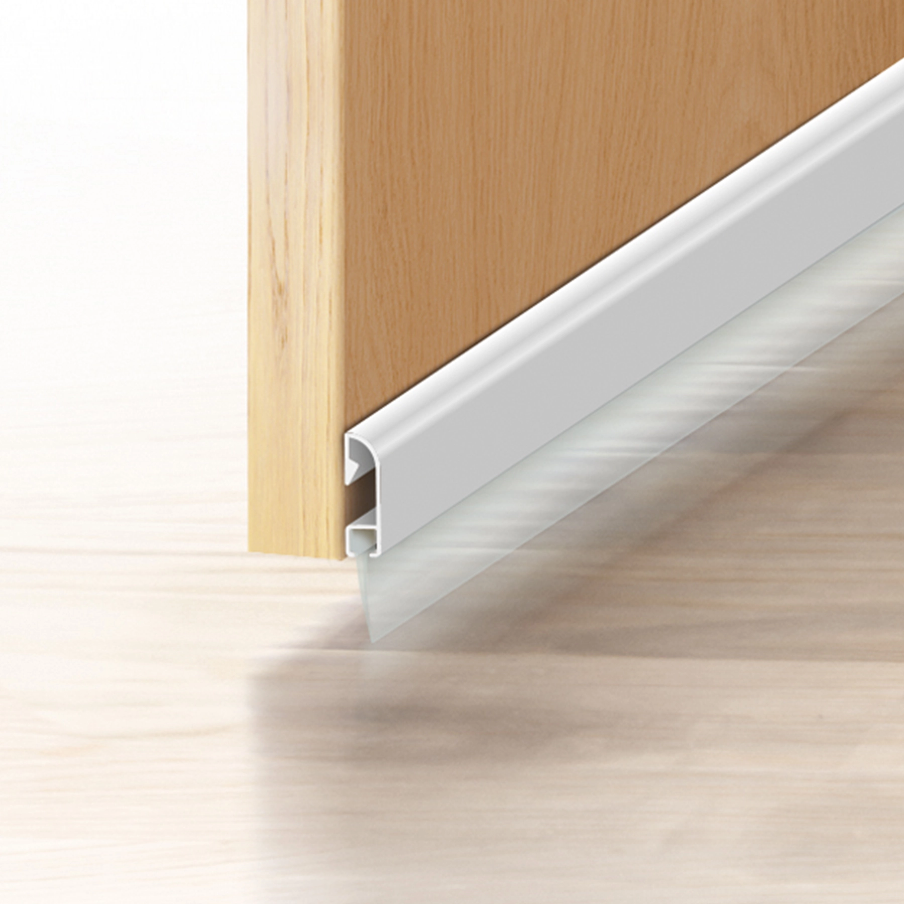 Veda Porta Adesivo ou Parafusar "Espátula" Branco 100cm para Vão 2mm