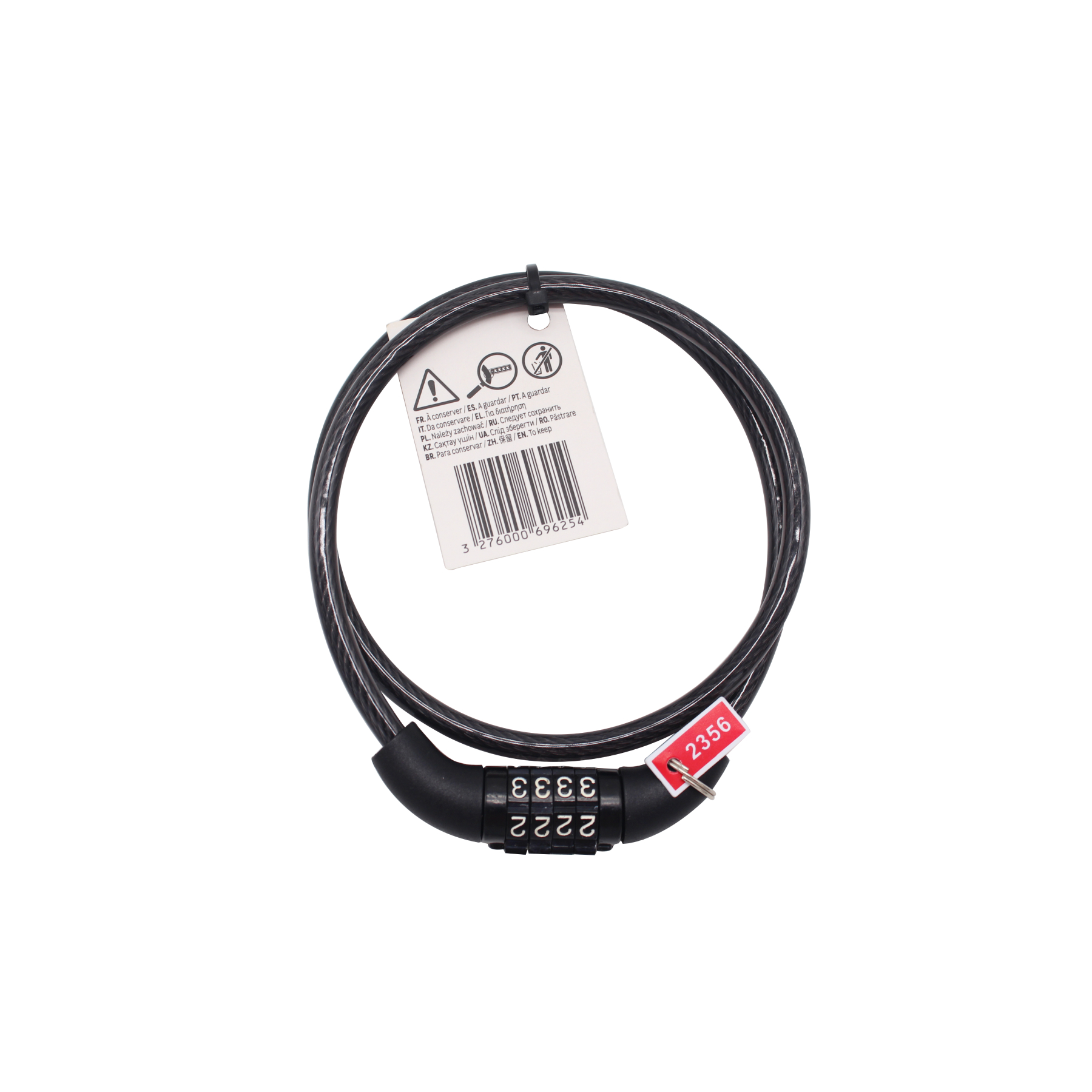 Cadeado com Senha para Bicicleta Semi Rígido 650mm Preto Standers