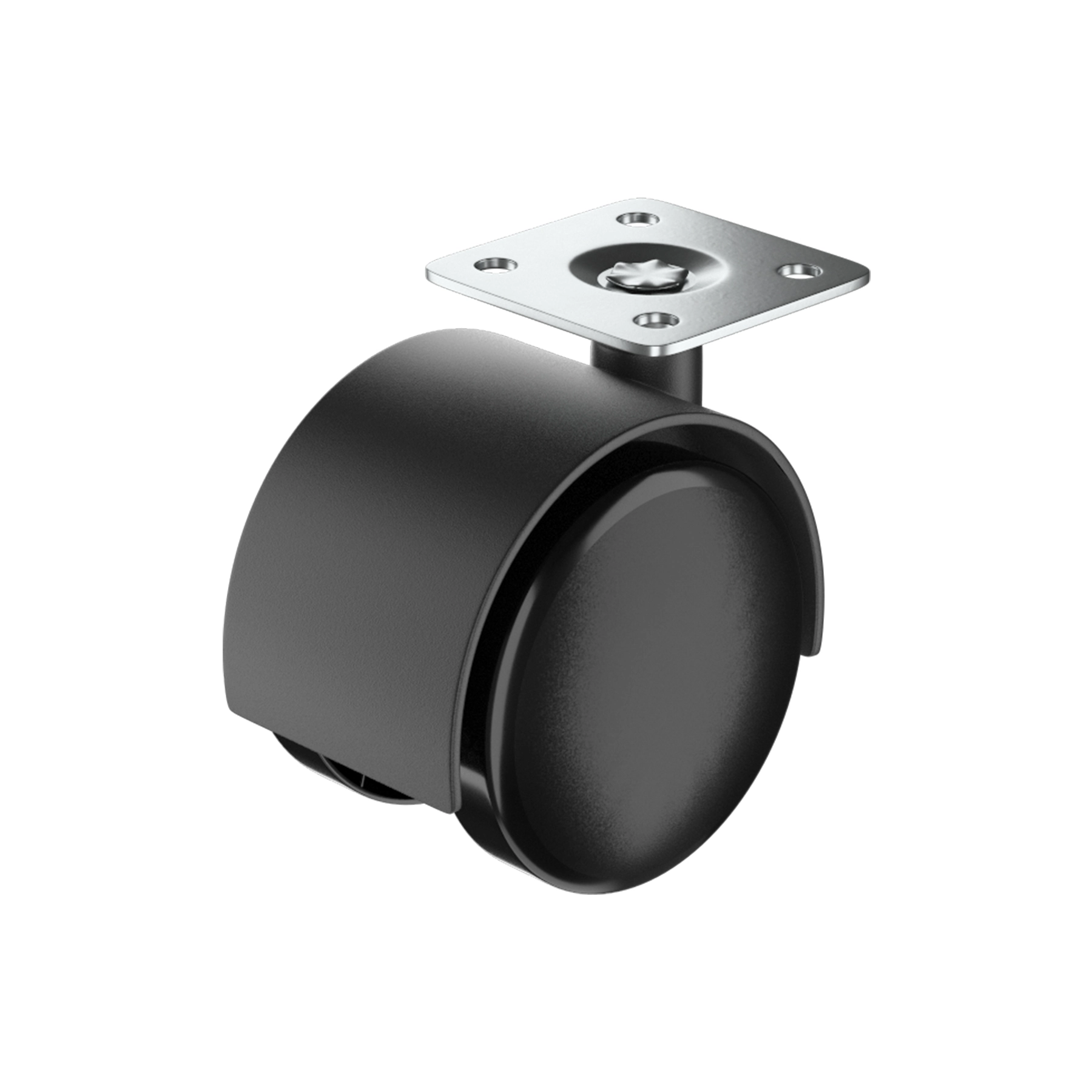 Rodízio de Plástico sem Freio Preto 50mm até 40kg Standers