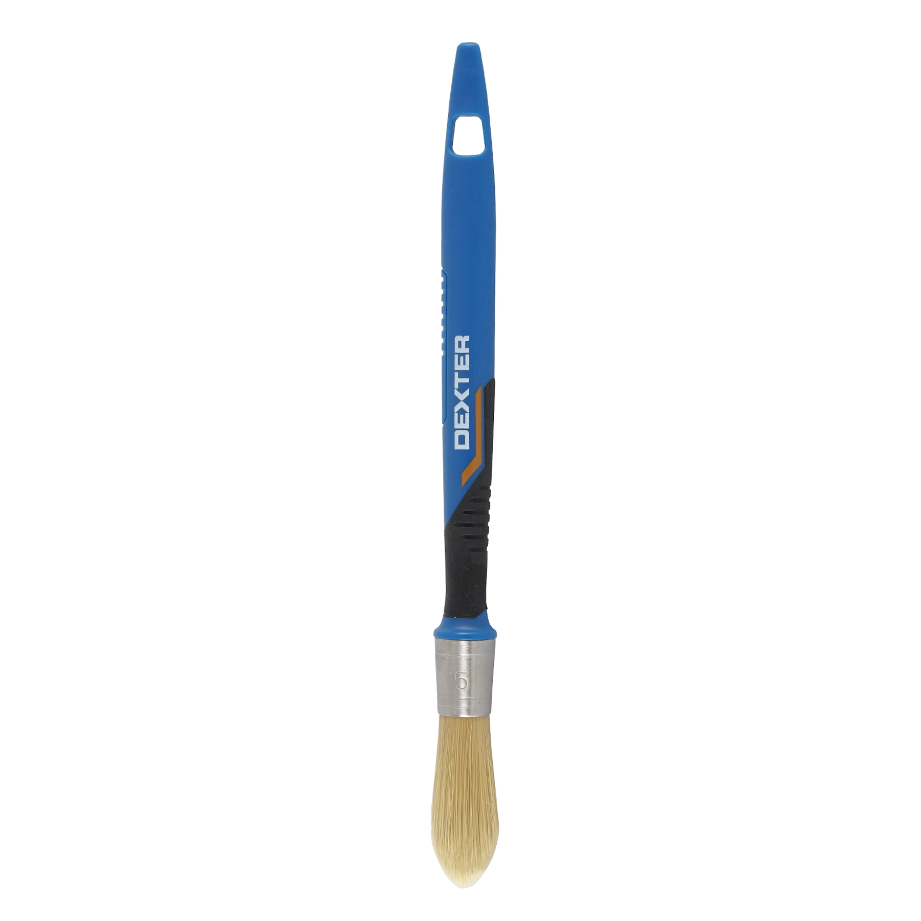 Pincel Redondo para Tinta Acrílica e Látex 15mm Dexter Cabo Ergonômico Azul e Preto