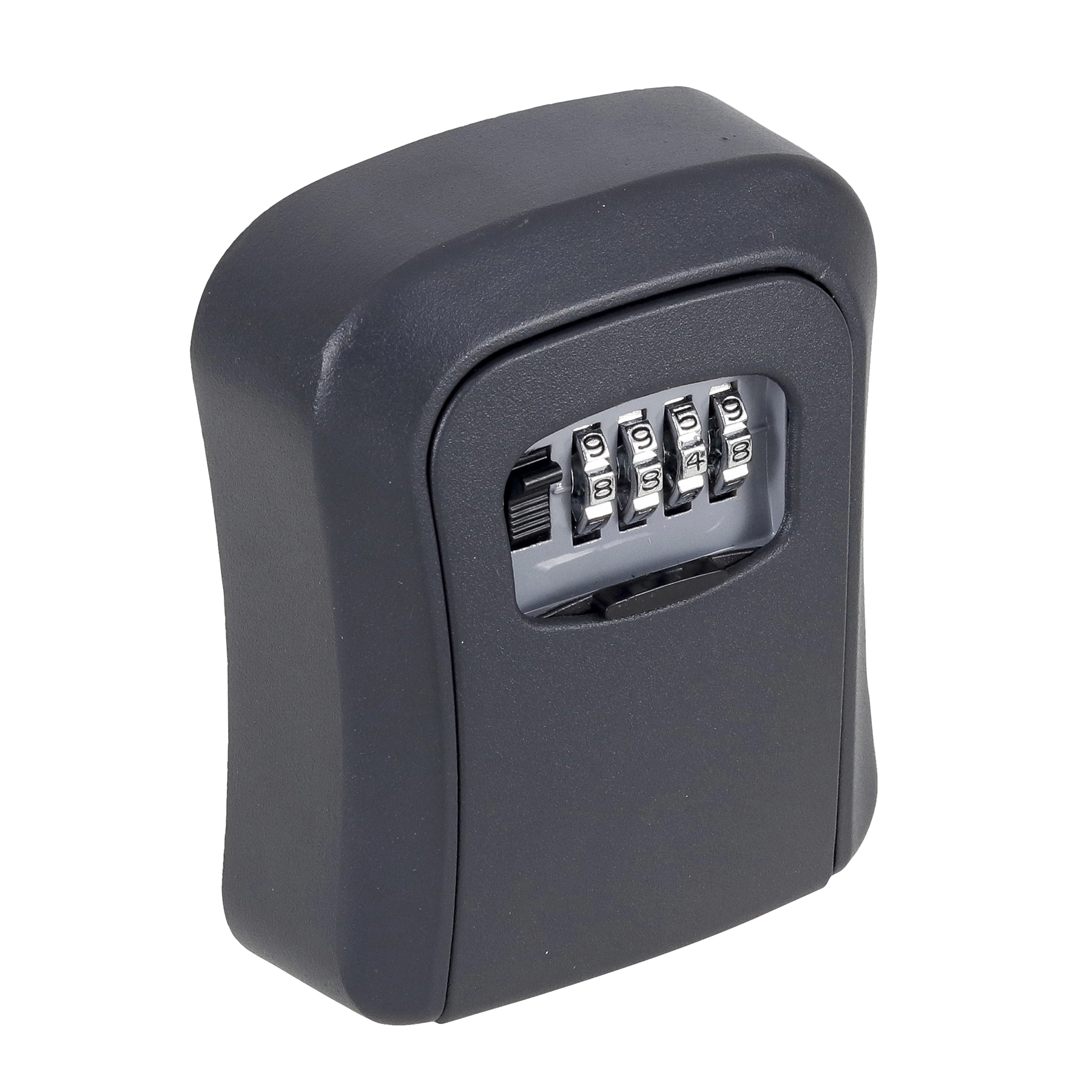 Cofre Porta Chave com Senha 11,6x9,6cm Alumínio Cinza