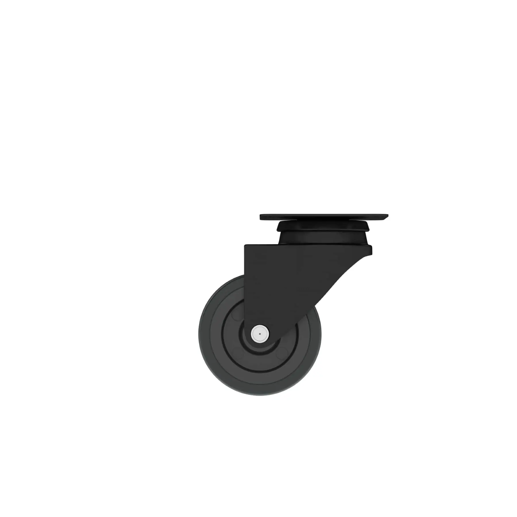 Rodízio de Plástico sem Freio Preto 50mm até 40kg Standers