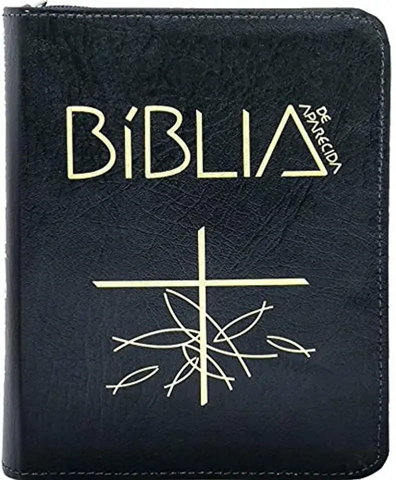 Biblia Sagrada De Aparecida Media Ziper Preta