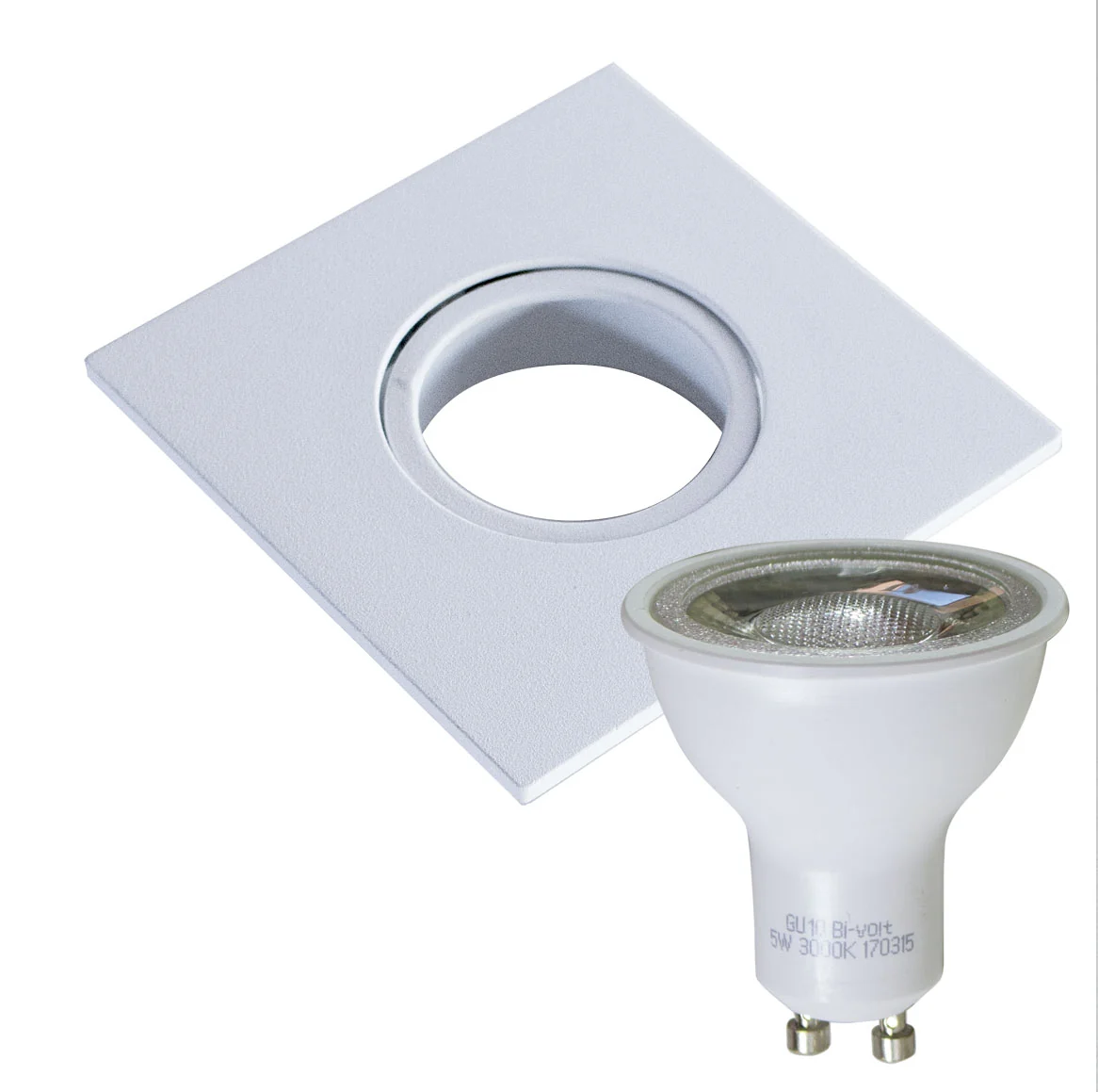 kit 12 Spot embutir rente orientável alumínio injetado + 12 LED dicróica GU10 MR16 6w 3000k STL74
