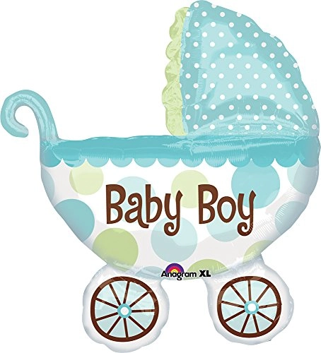 Anagram International Baby Buggy Boy Shape Foil, 31, Multicolor