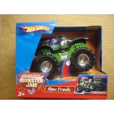 Hot Wheels Monster Jam Rev Treds Spin And Go Grave Digger 1/55