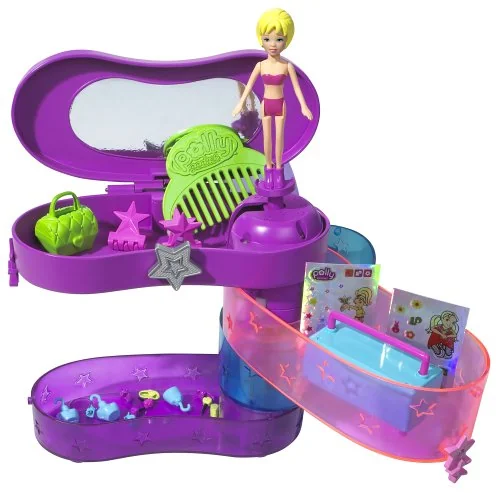 Polly Pocket Twirl Swirl Beauty Case With Stickers