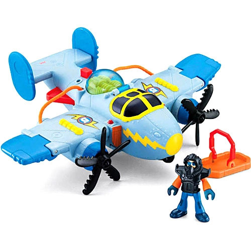 Imaginext Super Aviões Sky Racer Tornado Cinza Mattel
