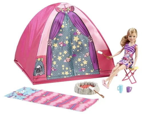 Barbie Sisters Camp Out Set With Stacie Doll, Tent, Sleeping Bag Accessories
