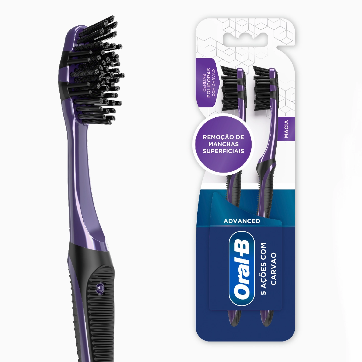 Escova Dental Macia Oral B 3d White 2 Unidades