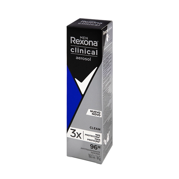 Antitranspirante Aerossol Clean Rexona Clinical Men 150ml Spray