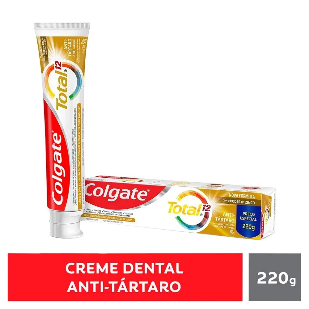 Creme Dental Antitártaro Colgate Total 12 Caixa 220g