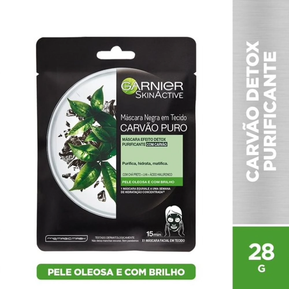 Máscara Facial Em Tecido Garnier Skinactive Pure Carbón Envelope 28g