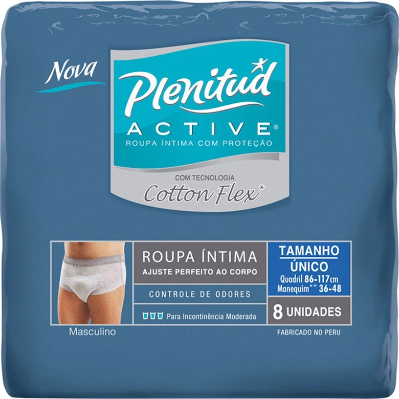 Roupa íntima Descartável Plenitud Real Fit Homem P/m Pacote 8 Unidades