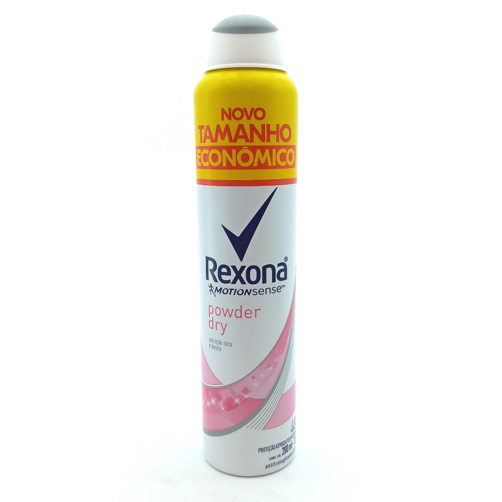 Antitranspirante Aerossol Powder Dry Rexona 200ml Spray Tamanho Econômico