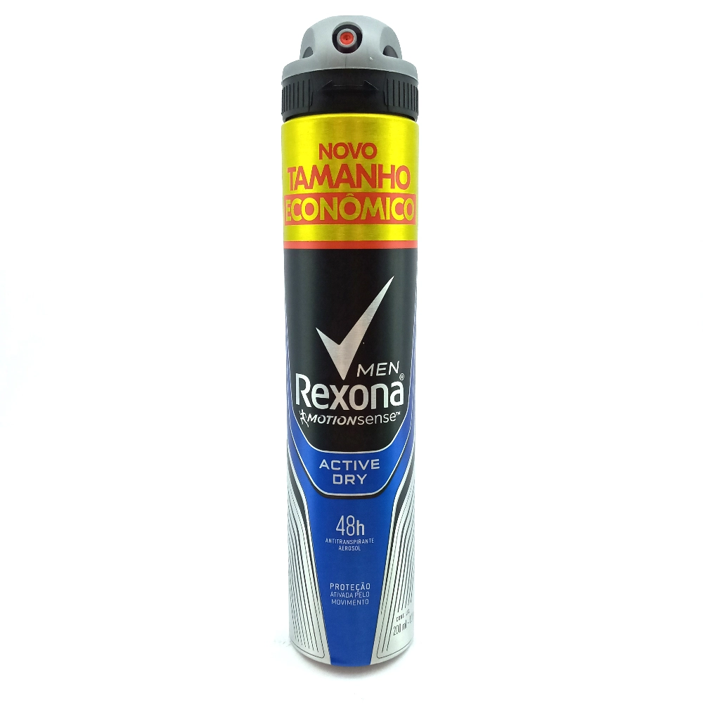 Antitranspirante Aerossol Active Dry Rexona Men 200ml Spray Tamanho Econômico