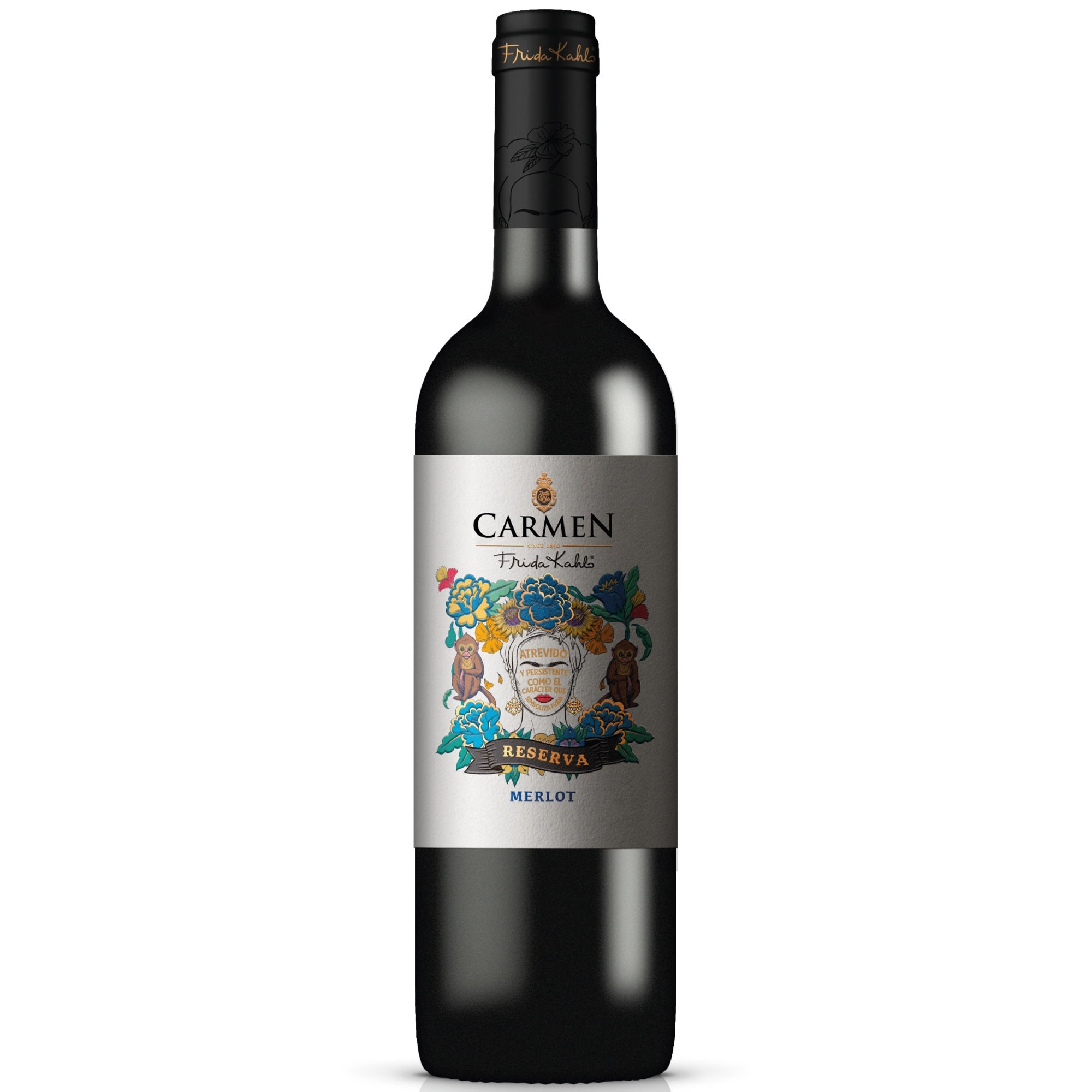 Vinho Chileno Tinto Meio Seco Reserva Frida Kahlo Carmen Merlot Valle Central Buin Garrafa 750ml