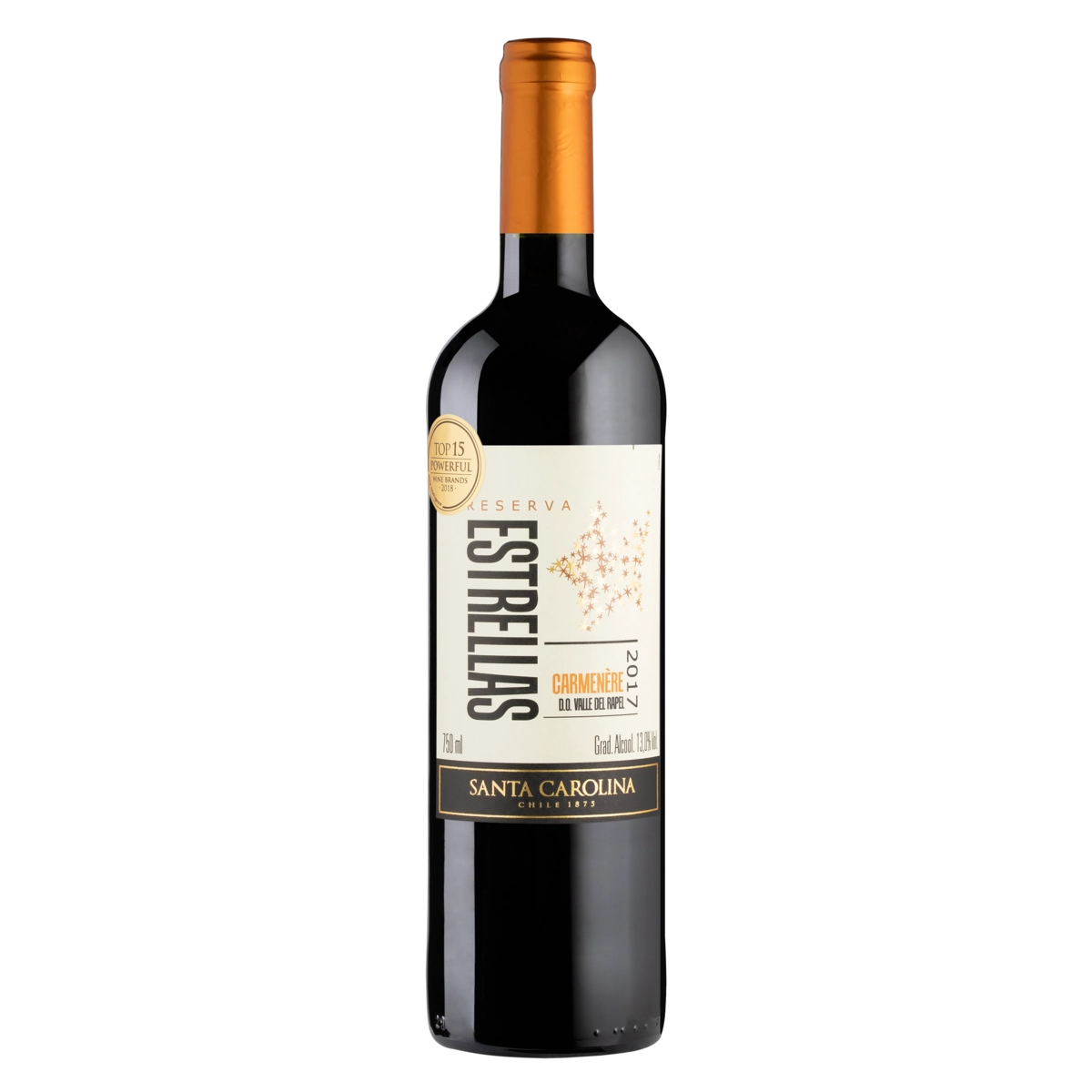 Vinho Chileno Tinto Seco Reserva Estrellas Santa Carolina Carménère Valle Del Rapel Garrafa 750ml