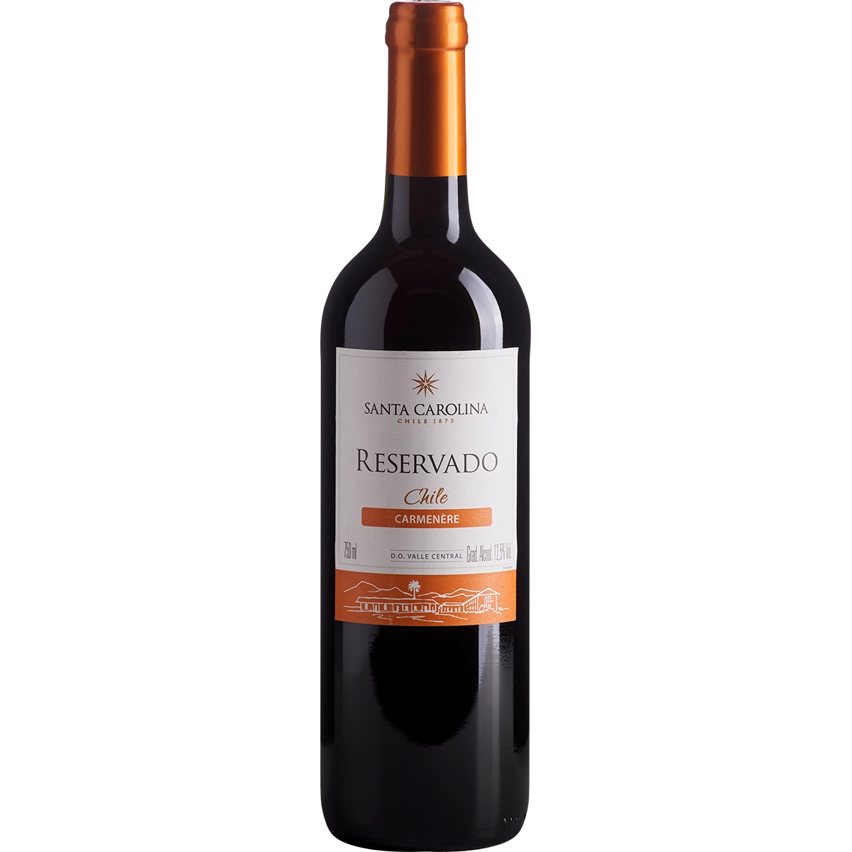 Vinho Chileno Tinto Seco Reserva Santa Carolina Carménère Valle Del Cachapoal Garrafa 750ml