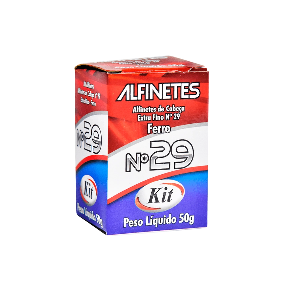 Alfinete Kit Cabeca 50grs N.29 Aco Atacado Caixa Unid Kit