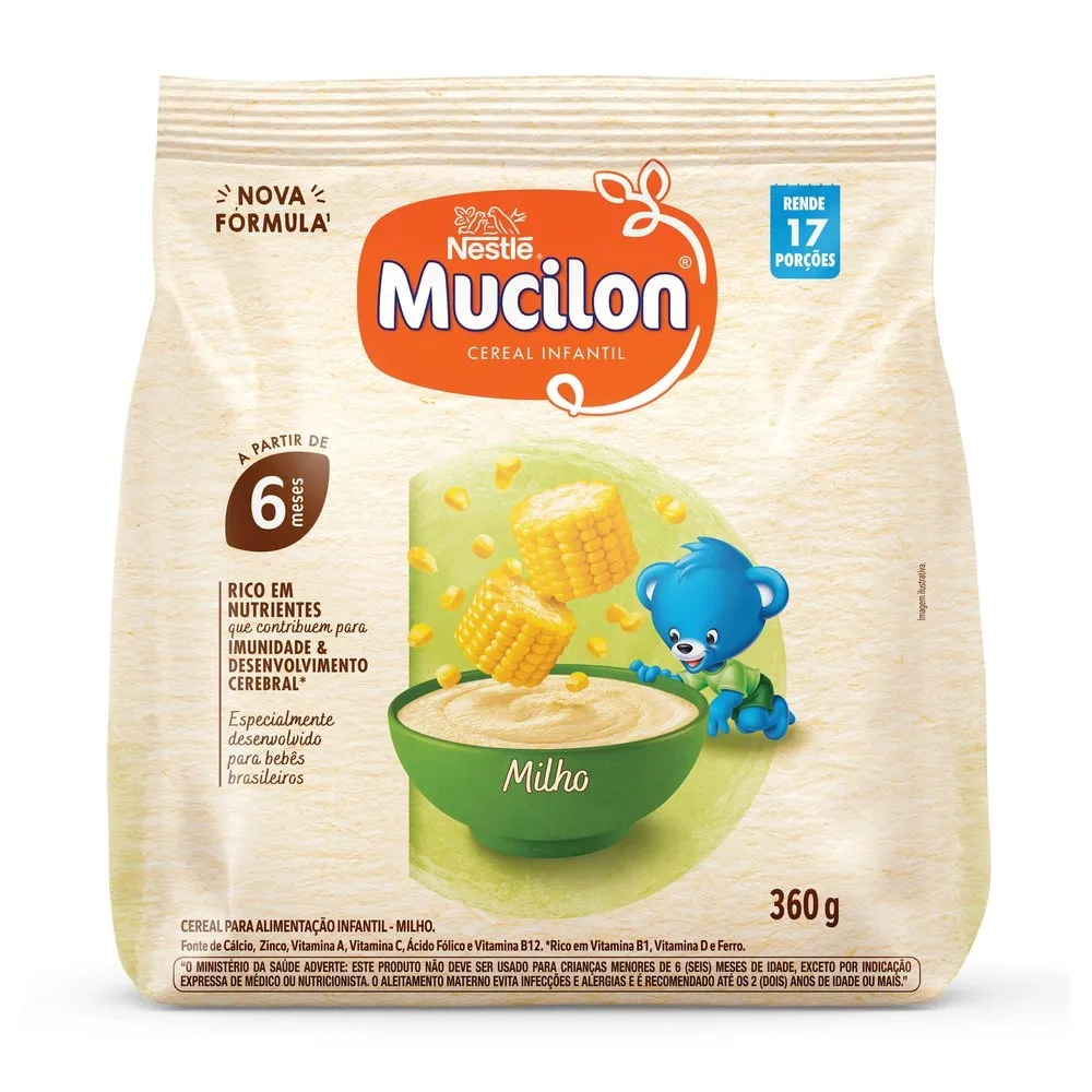 Cereal Infantil Milho Mucilon Pacote 360g