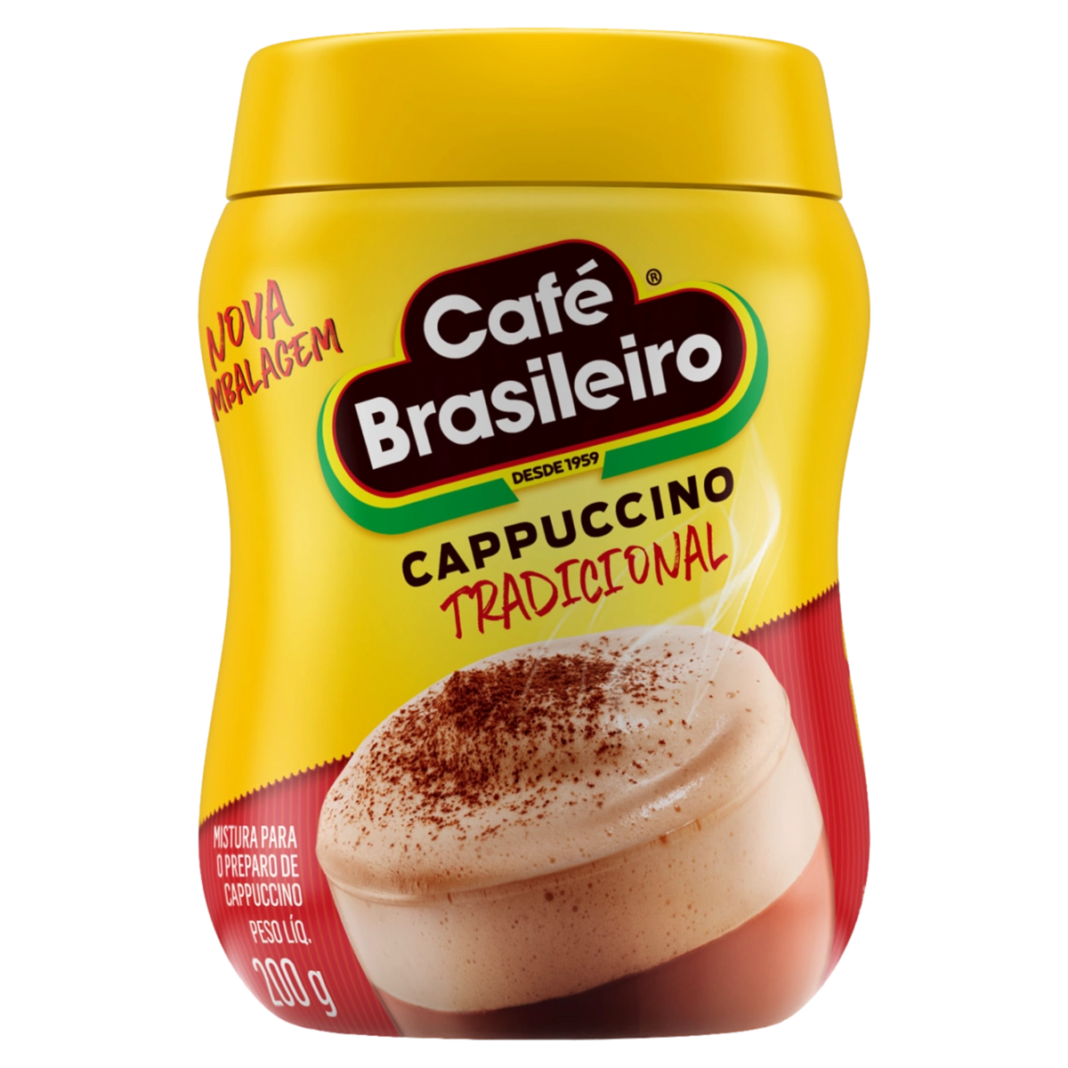 Cappuccino Solúvel Tradicional Café Brasileiro Pote 200g