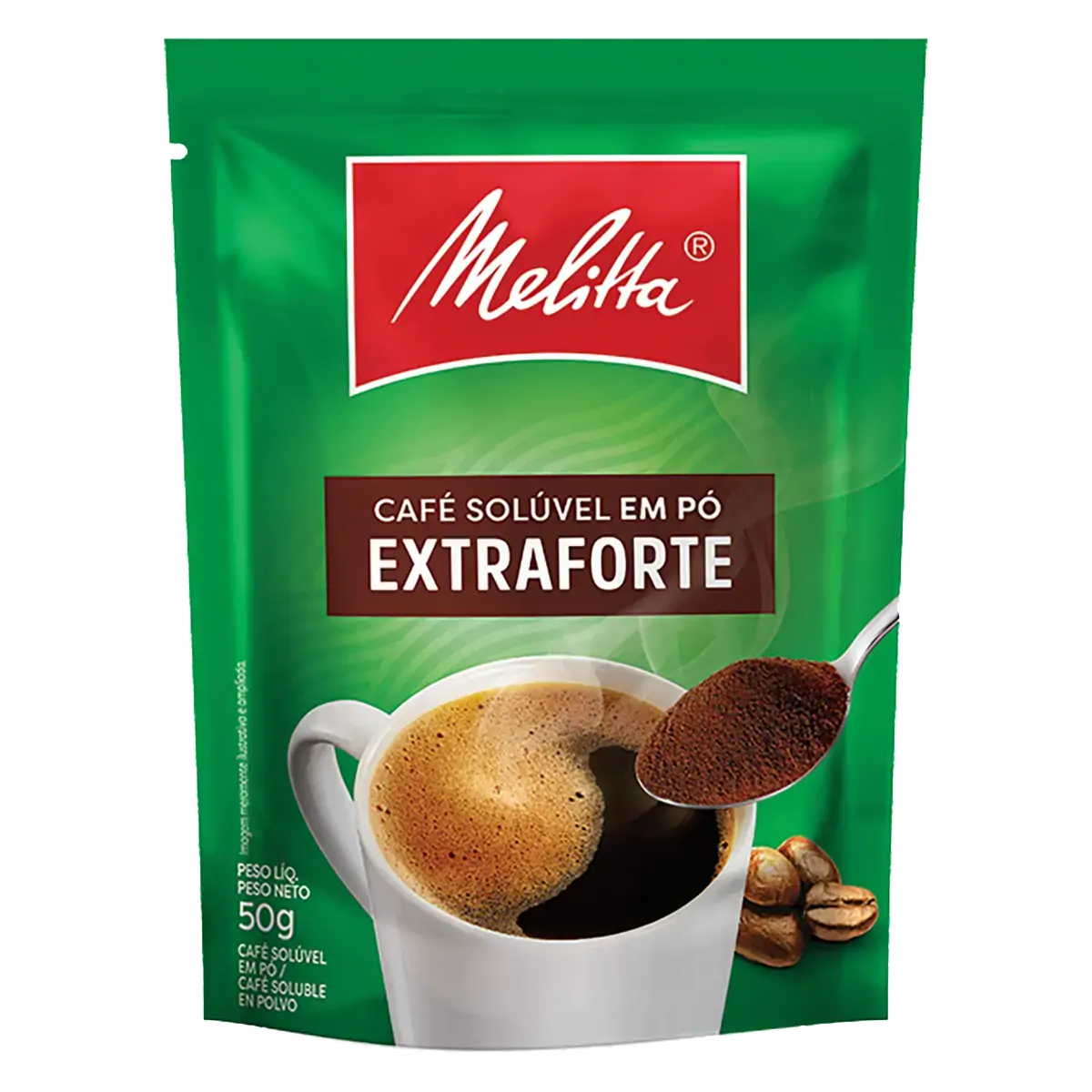 Café Solúvel Granulado Descafeinado Melitta Sachê 50g