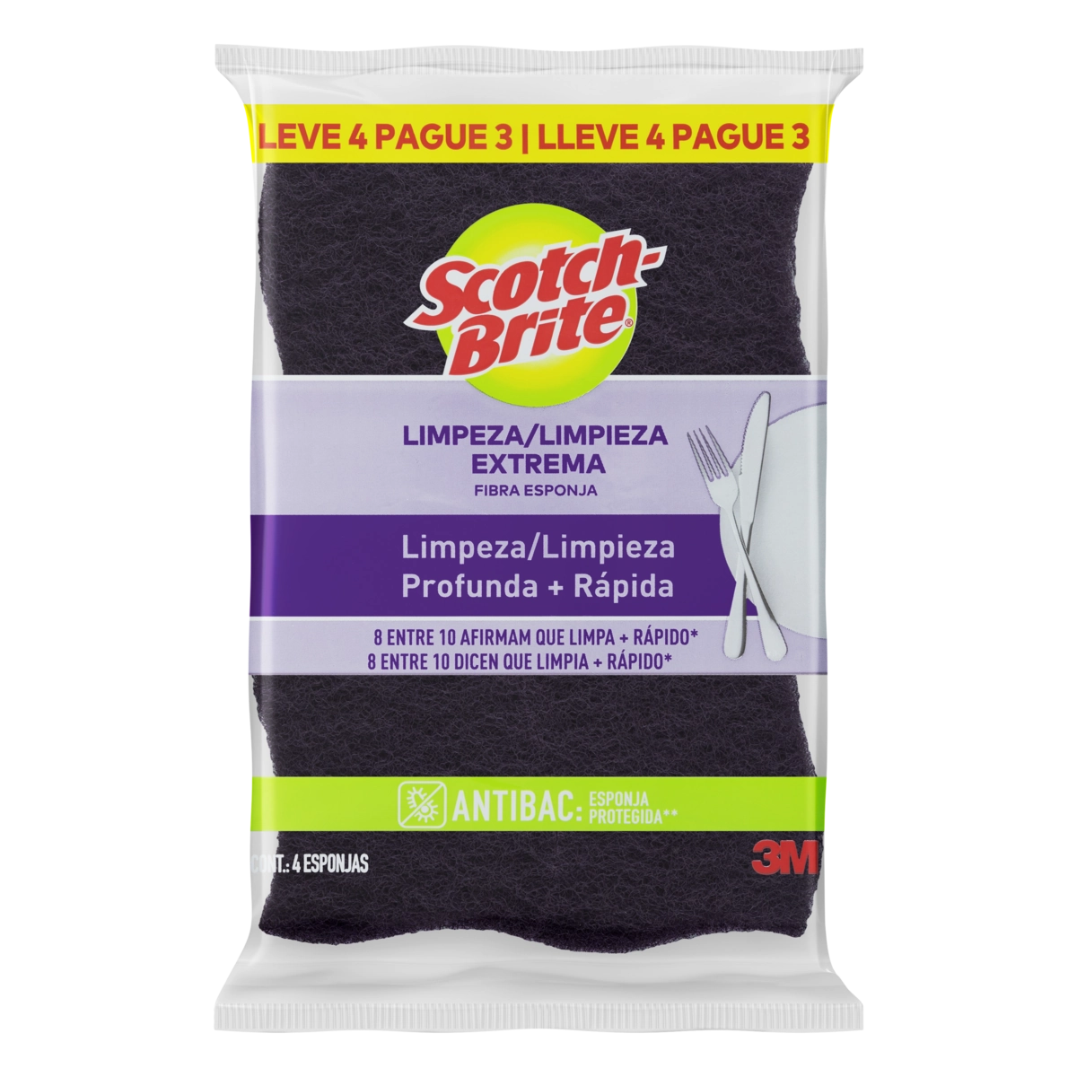 Esponja Limpeza Extrema Scotch Brite 3 Unidades
