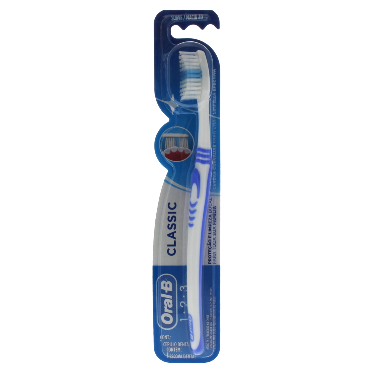 Escova Dental Macia Oral B 1 2 3 Classic