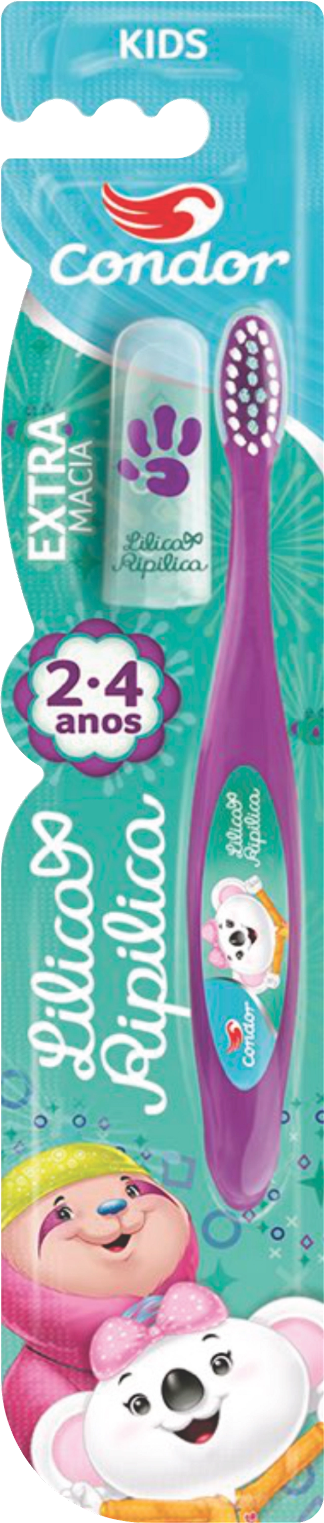Escova Dental Extramacia Lilica Ripilica Condor Kids Cabeça P Grátis Capa Protetora