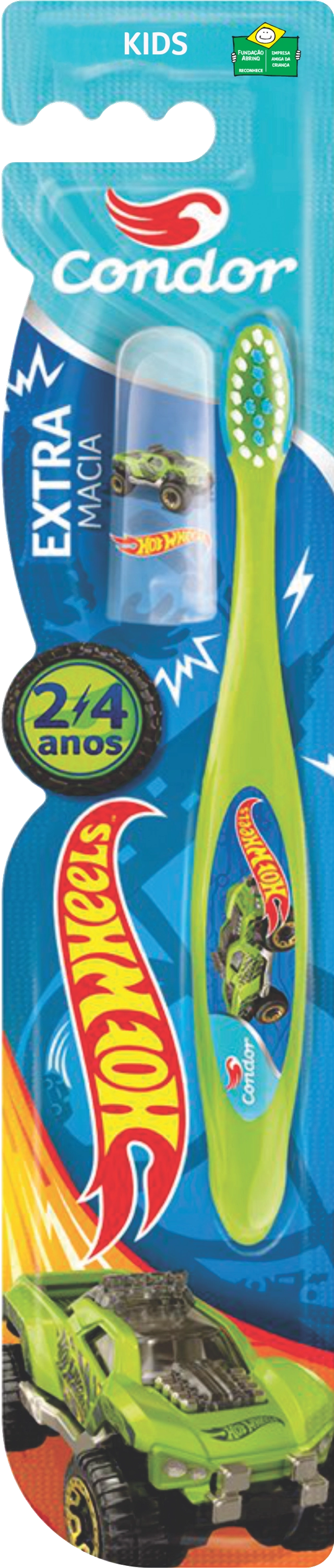Escova Dental Extramacia Hot Wheels Monster Trucks Condor Kids Cabeça P