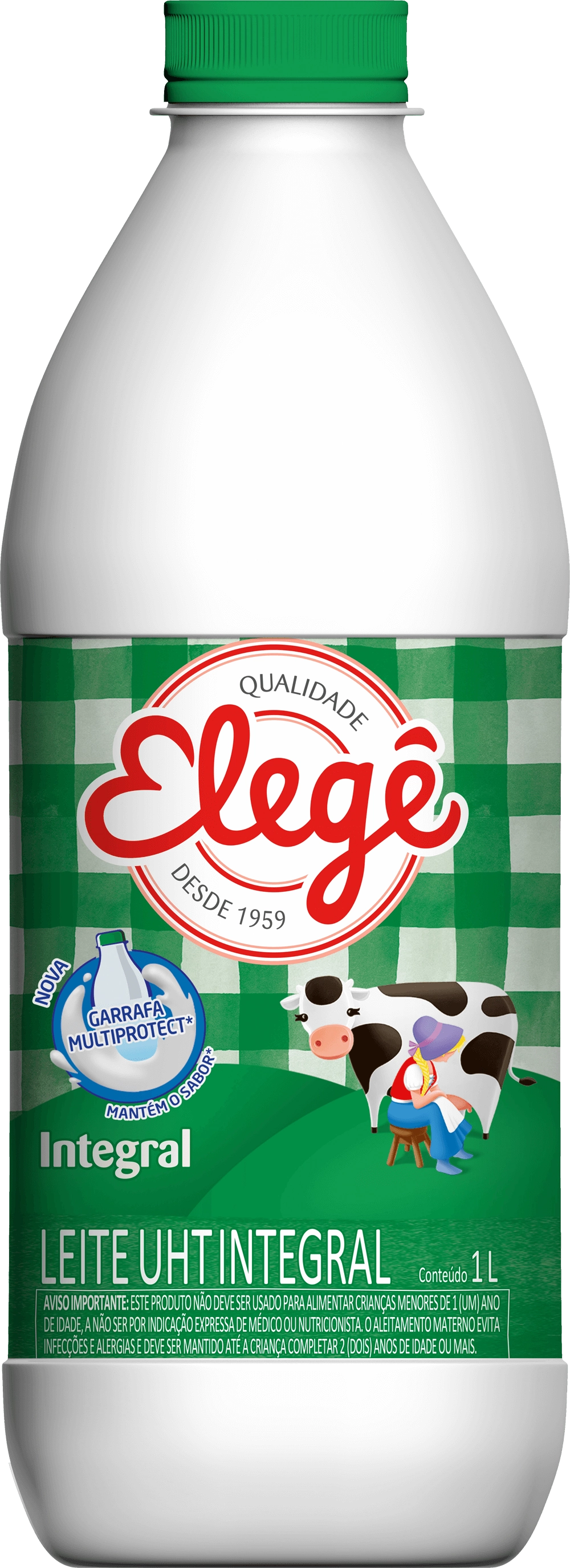Leite Uht Integral Elegê Garrafa 1l