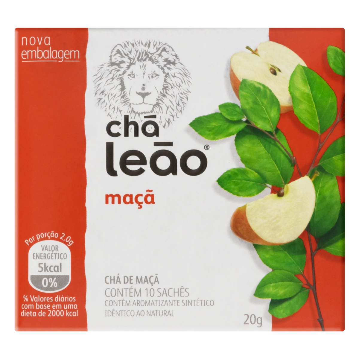 Chá Maçã Chá Leão Caixa 20g 10 Unidades